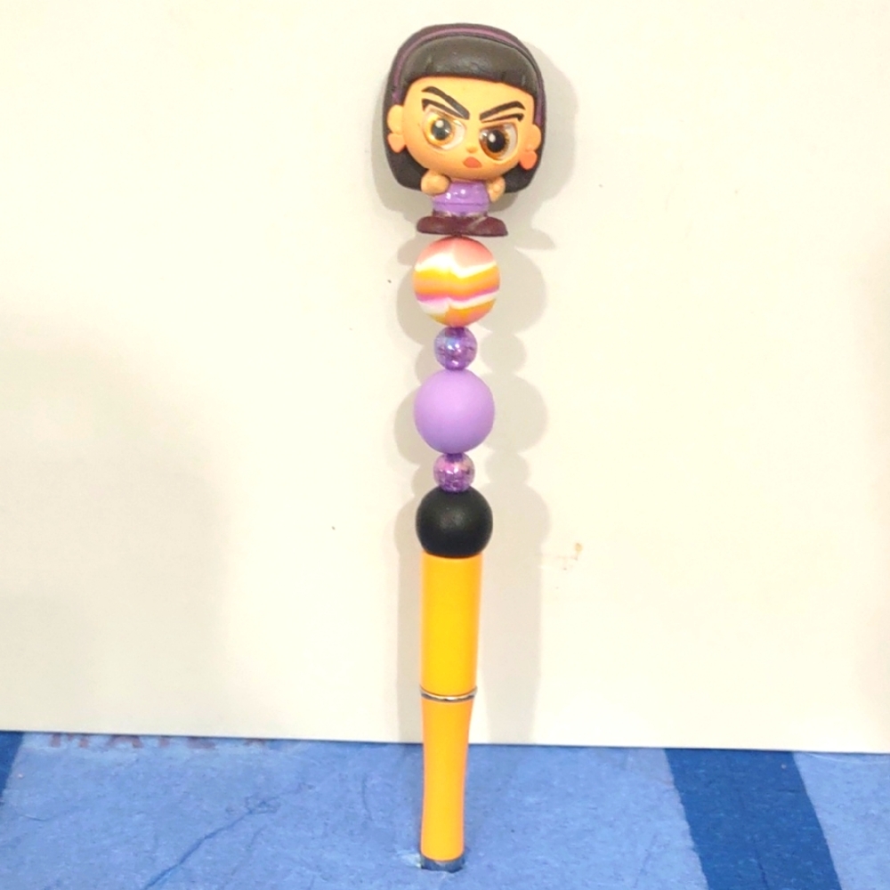 HANDMADE DISNEY DOORABLE BEADED PEN TURNING RED (ABBY)